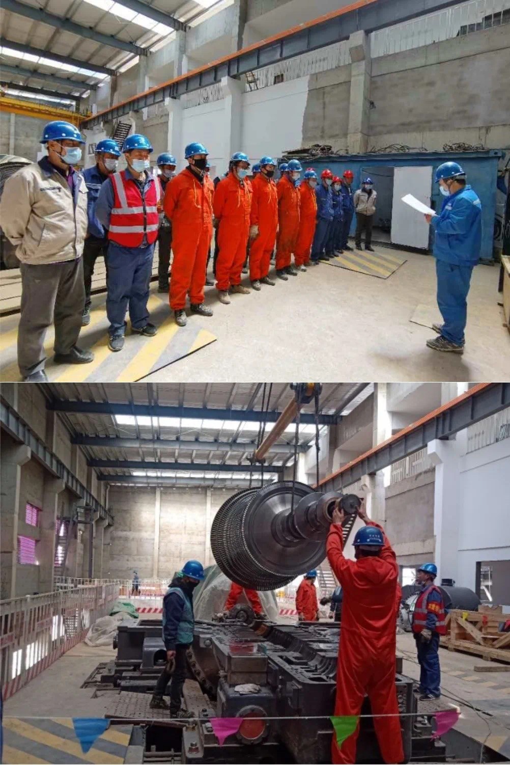國源公司榆林市生活垃圾焚燒發電項目1號汽輪機順利扣缸.jpg